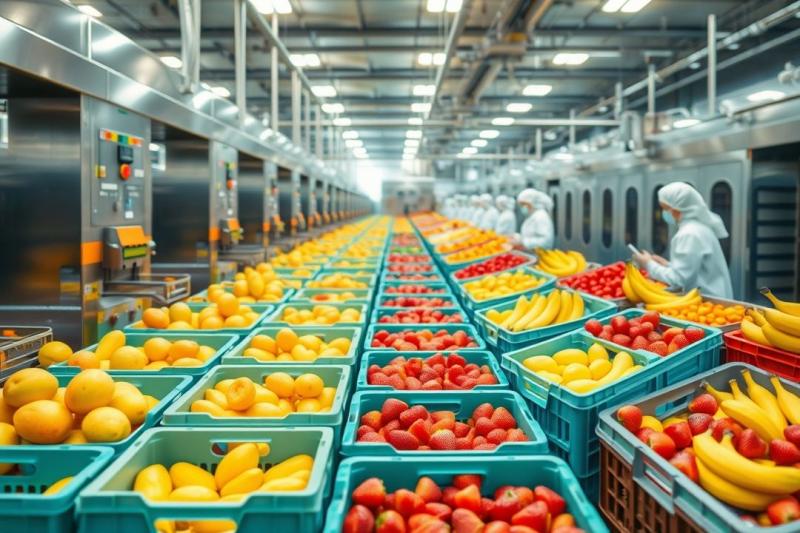 Variedade fresca na loja de polpa de frutas